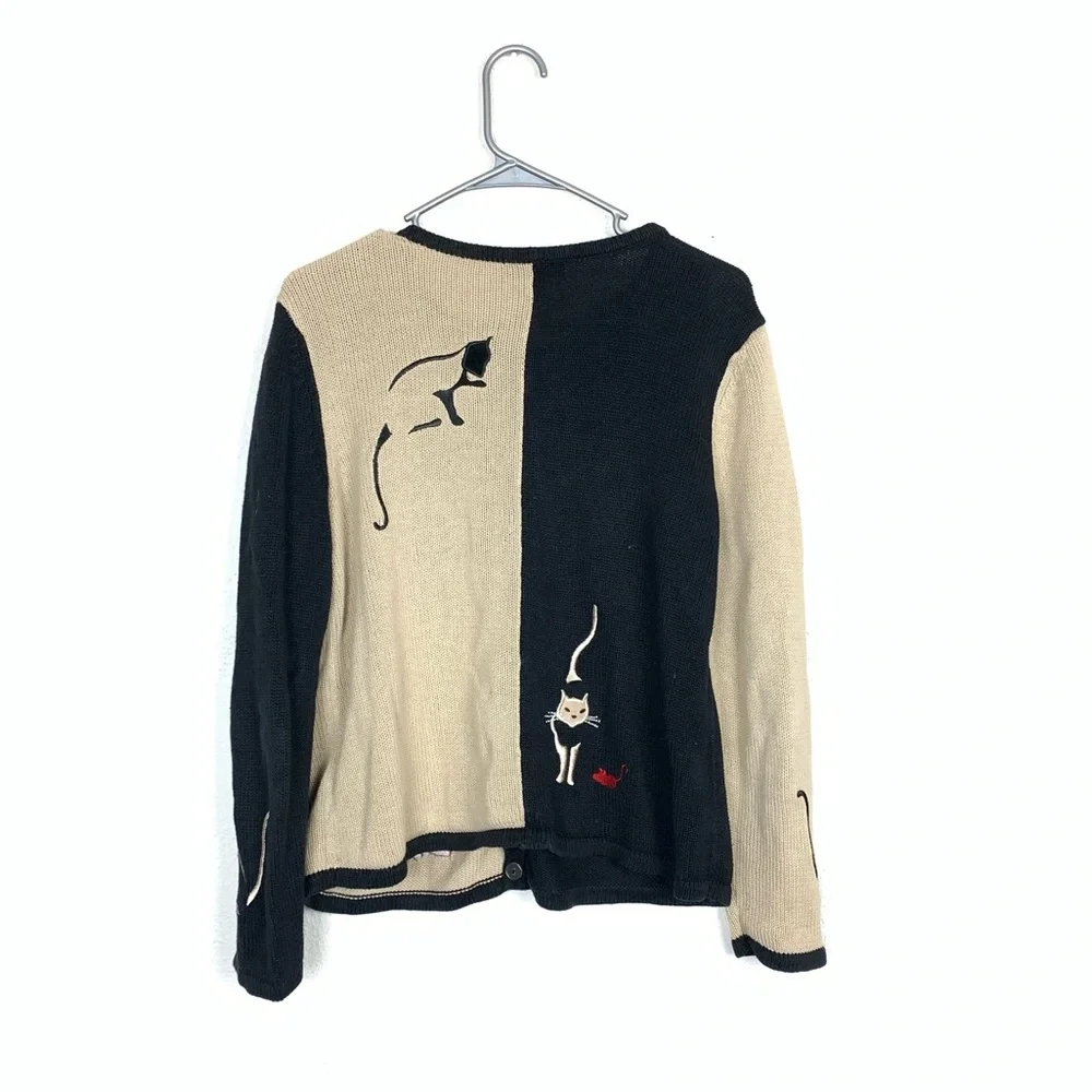 Vintage Christopher and banks novelty cat cardigan size medium - Picture 8 of 8